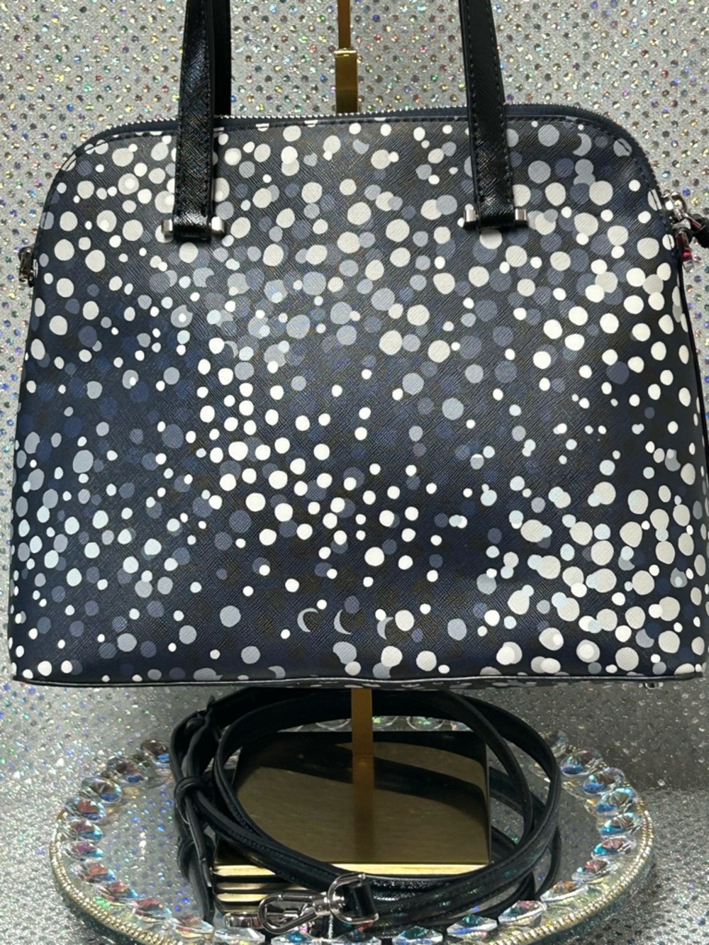 kate spade New York Maise Sairee Dot Dome Satchel Approx. 12.5 x 9.5 x 5 - Picture 3 of 16